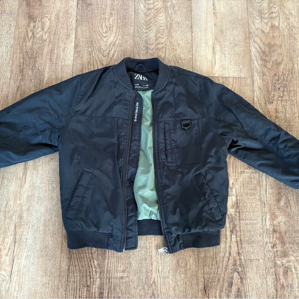 Zara black bomber jacket size 8